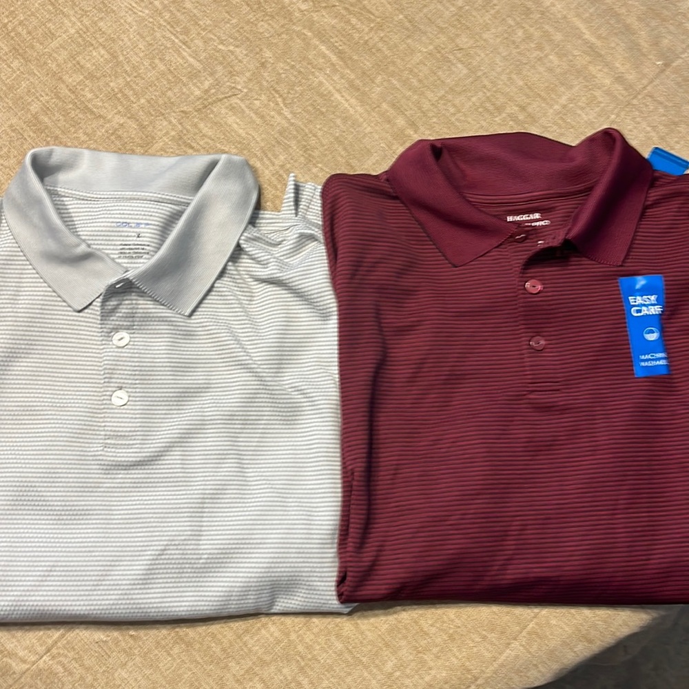 2 Haggar Cool Pro 18 long sleeved shirts